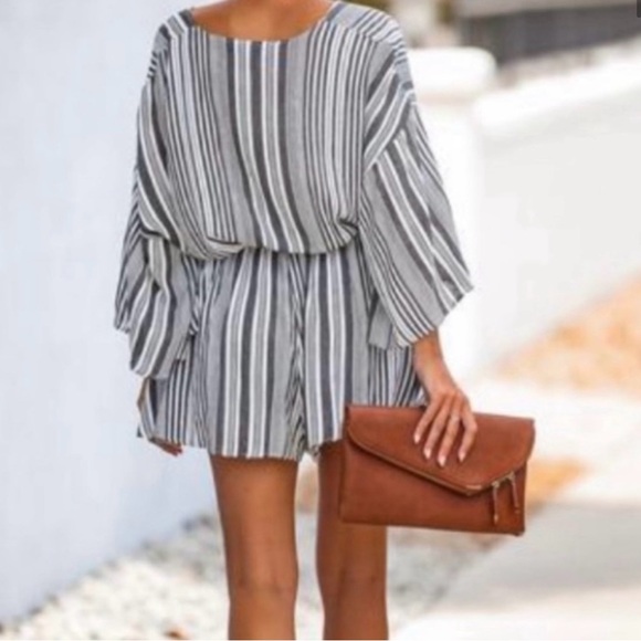 VICI Striped Rope Tie Romper - Picture 3 of 8
